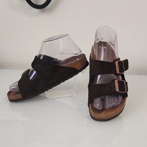 Birkenstock Dark Brown Suede Sandals